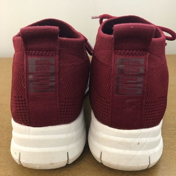 Fitflop uberknit slip on high top sneakers dark red Size 8 - Picture 4 of 10